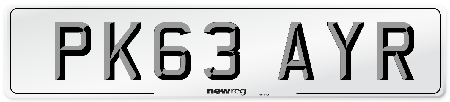 PK63 AYR Number Plate from New Reg